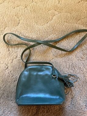 HOBO Olive Green Leather Crossbody with Tassel